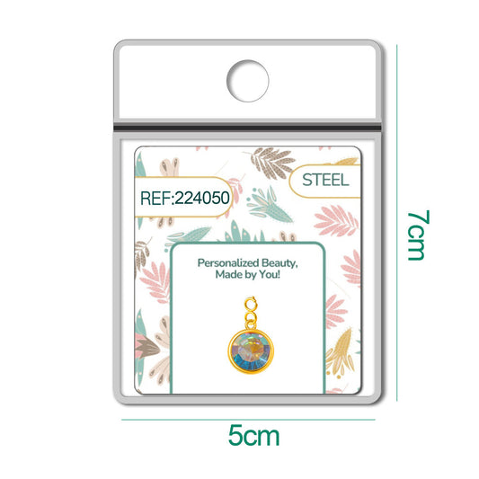 CHARM Acero Dorado con piedra Nacimiento de OCTUBRE-con Cierre - cotigo