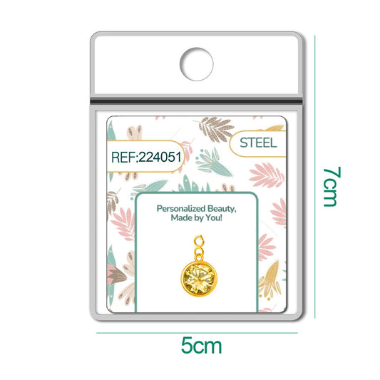 CHARM Acero Dorado con piedra Nacimiento de NOVIEMBRE-con Cierre - cotigo