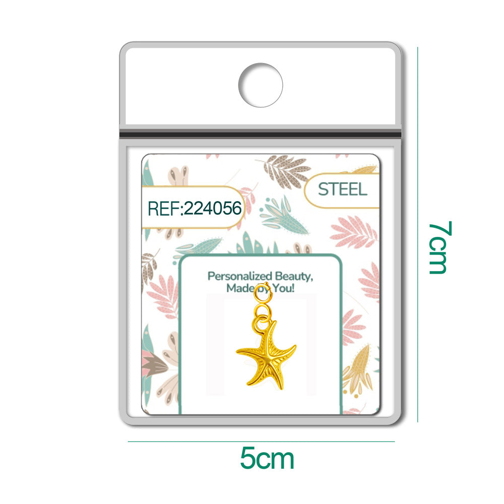 CHARM Acero Dorado Chapado Oro 14 K-con Cierre