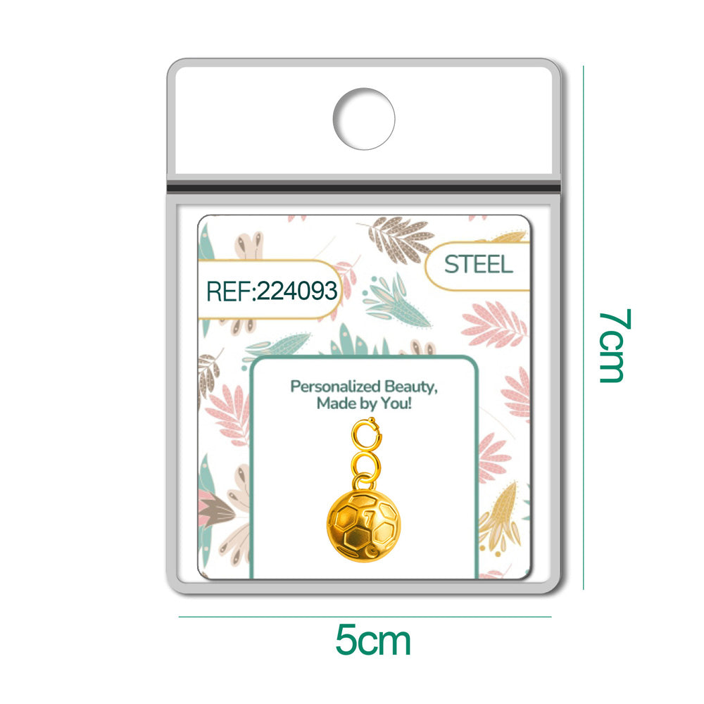 CHARM Acero Dorado Chapado Oro 14 K-con Cierre