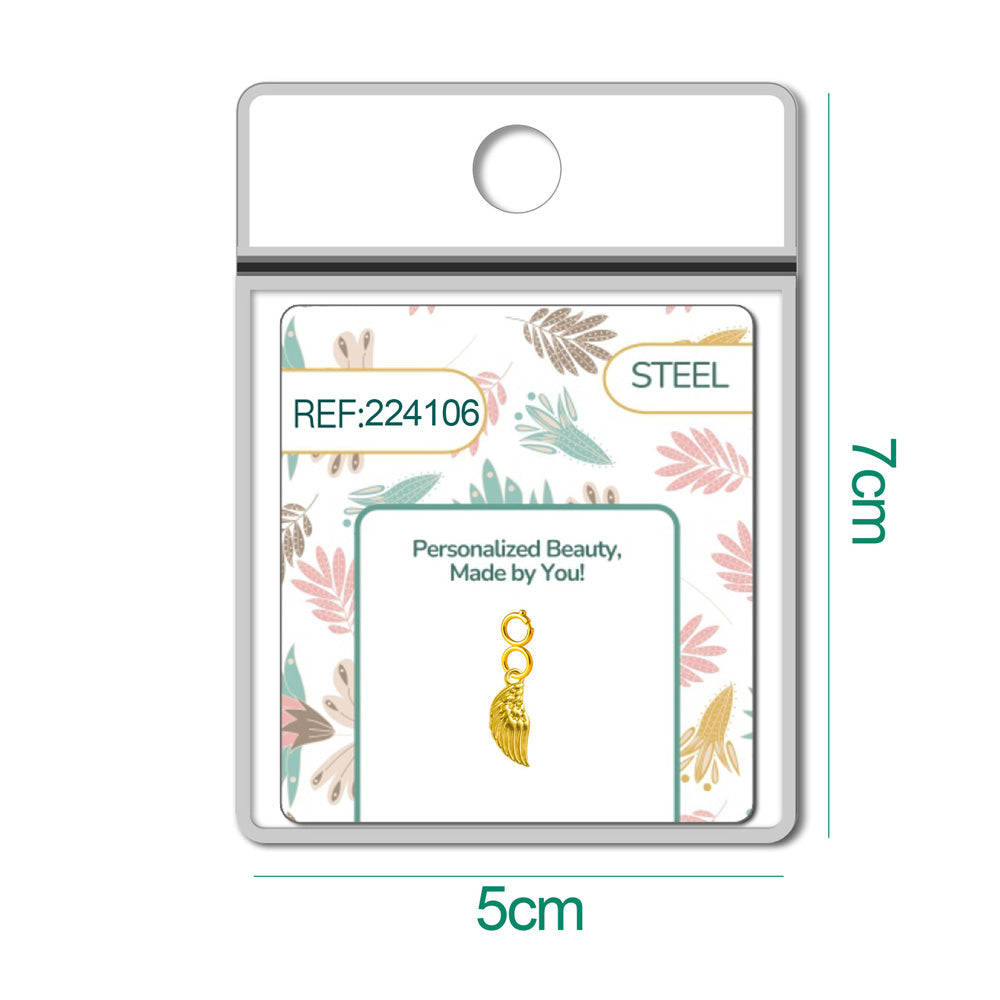 CHARM Acero Dorado Chapado Oro 14 K-con Cierre