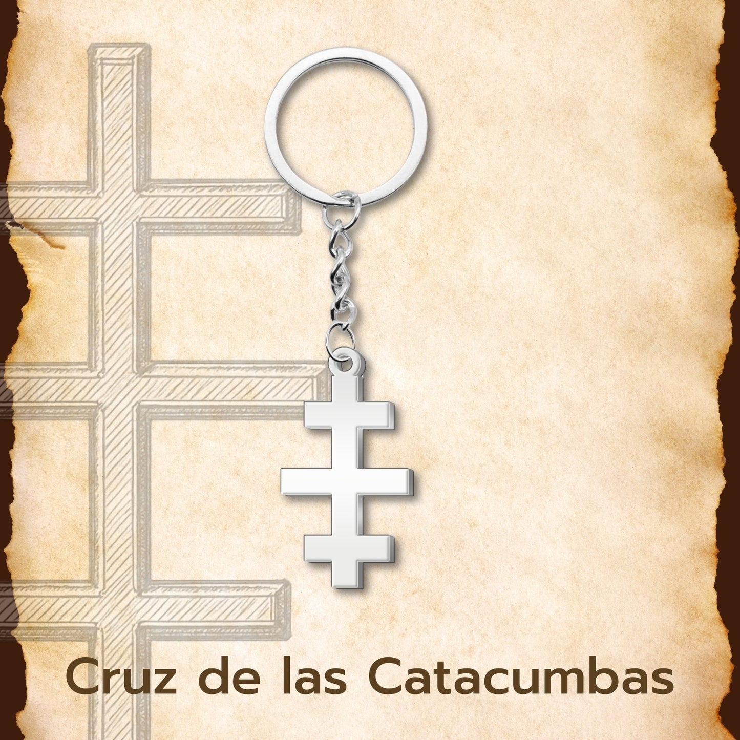 Llavero deCruz de las Catacumbas Acero