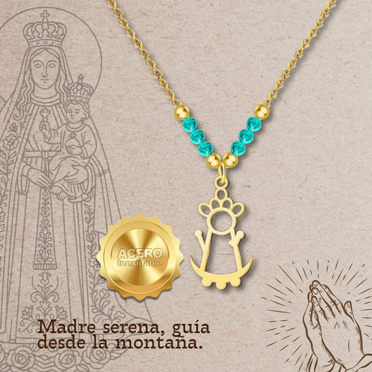 Colgante Virgen de la Fuensanta Acero Dorado - cotigo
