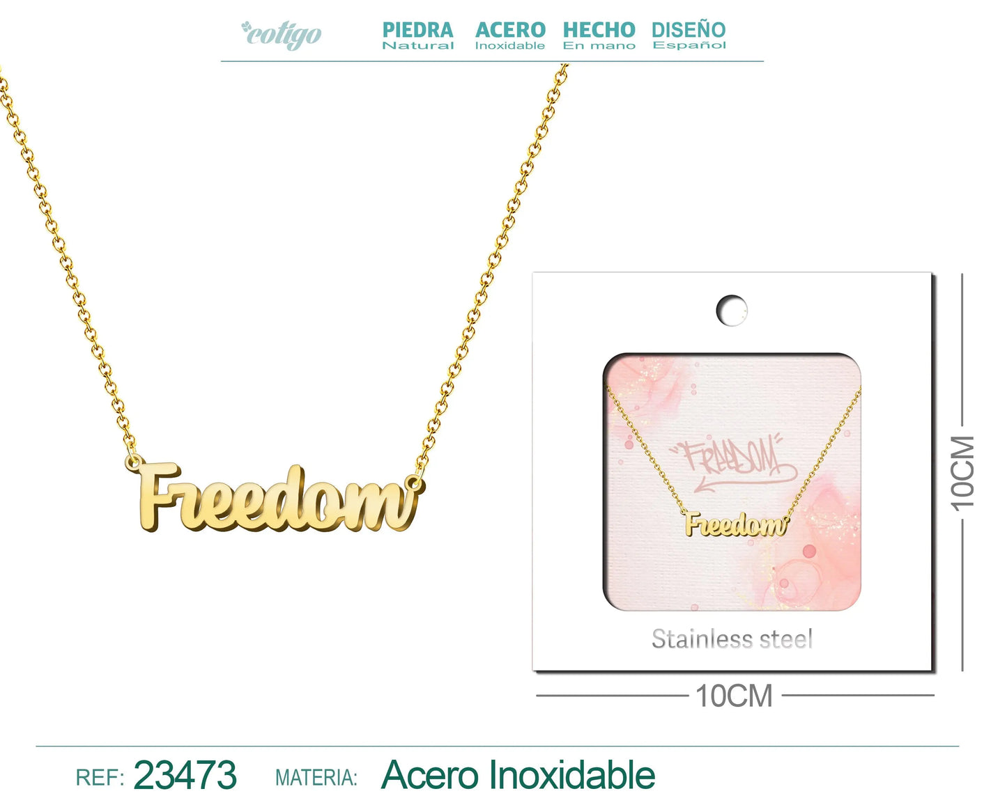 Collar Ingles para Freedom Acero con Sobre - cotigo