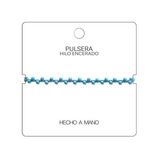 Pulsera Hilo encerado con Piedras Naturales - Cuentas Regulares