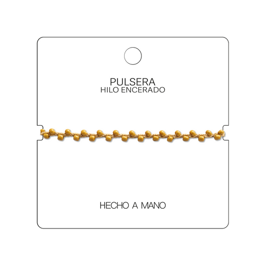 Pulsera Hilo encerado con Piedras Naturales - Cuentas Regulares