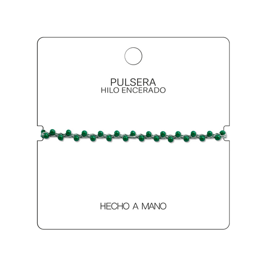 Pulsera Hilo encerado con Piedras Naturales - Cuentas Regulares