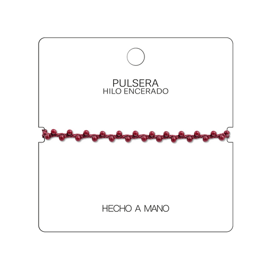 Pulsera Hilo encerado con Piedras Naturales - Cuentas Regulares