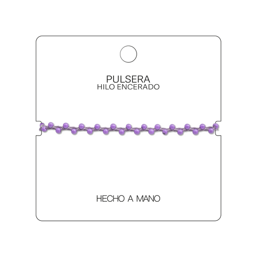 Pulsera Hilo encerado con Piedras Naturales - Cuentas Regulares
