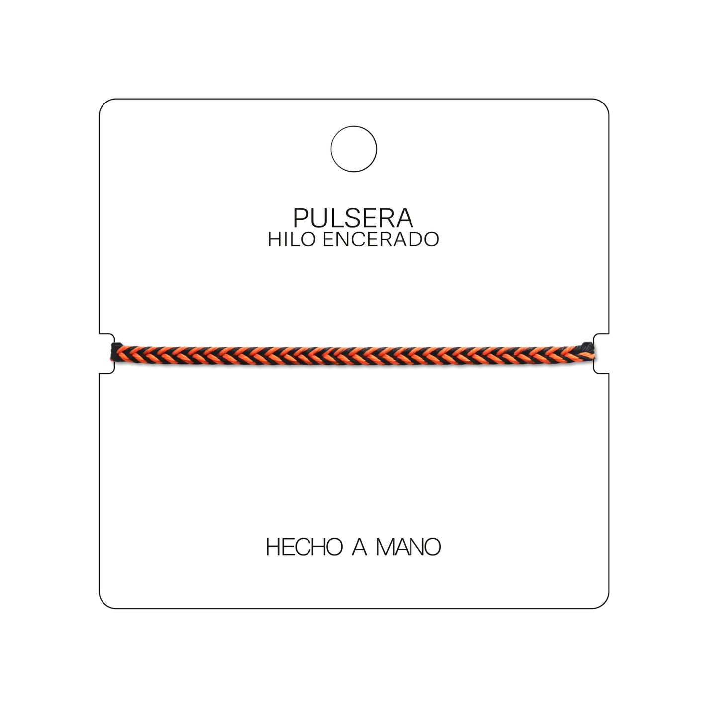 Es Vedrà - Pulsera Surfista de Hilo Encerado - Negro y Naranja