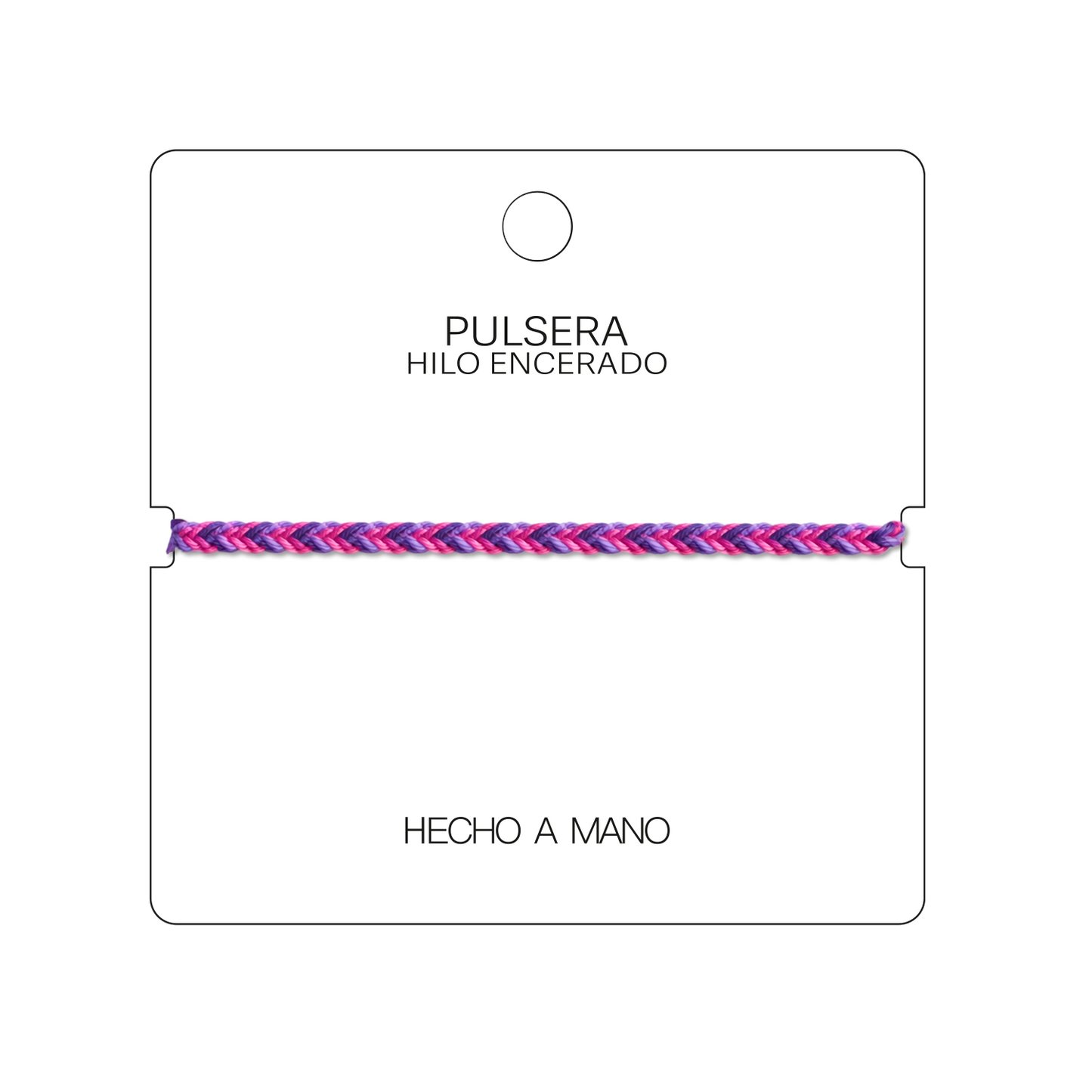 Buganvilla - Pulsera Surfista de Hilo Encerado - Tonos Lila y Rosa