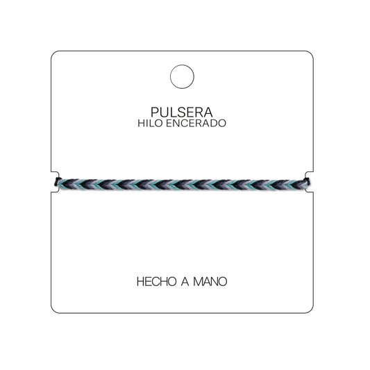 Arrecife - Pulsera Surfista de Hilo Encerado - Azul Océano