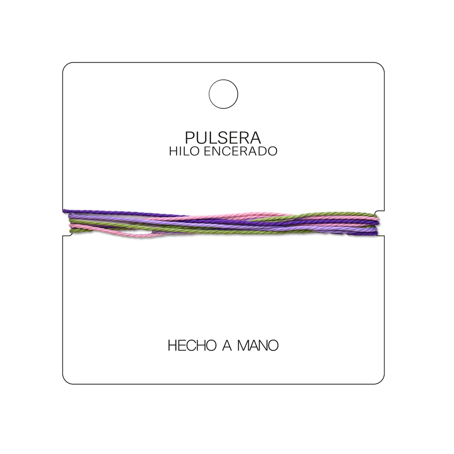 Loto - Pulsera Surfista de Hilo Encerado - Rosa, Morado y Verde