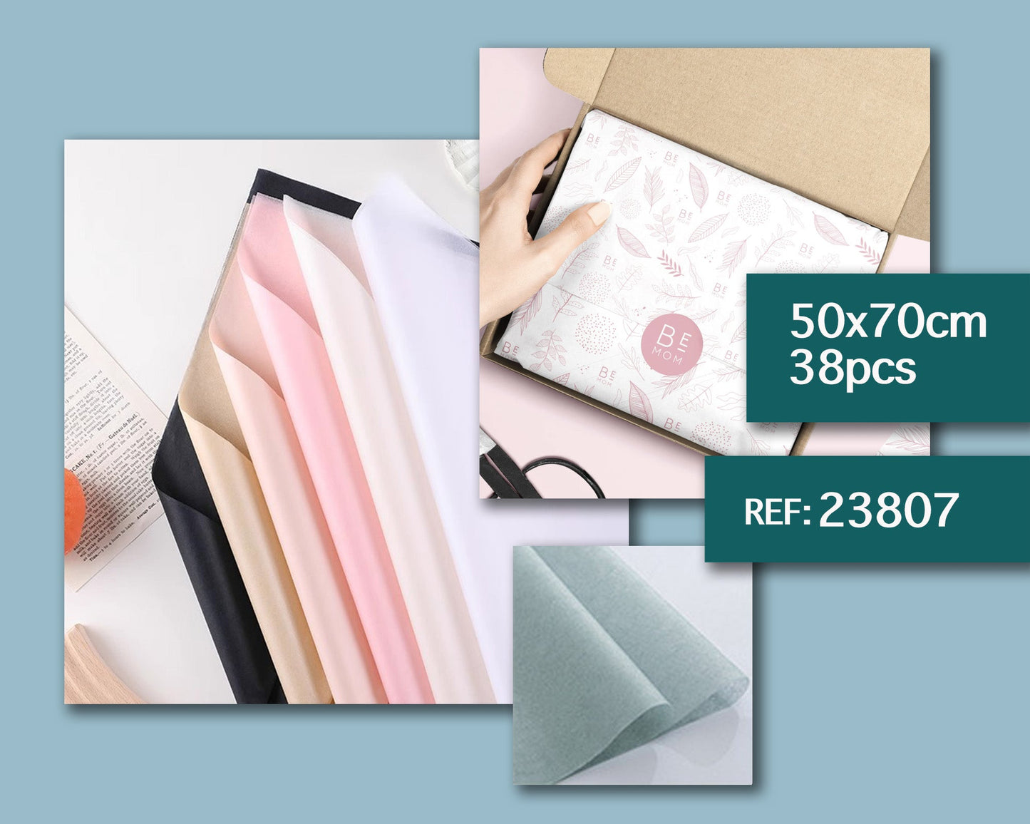 Papel de Seda para Empaquete 50x70cm-38pcs