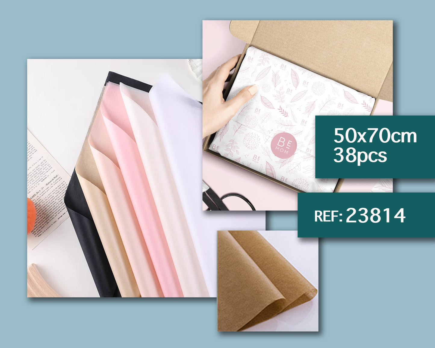 Papel de Seda para Empaquete 50x70cm-38pcs