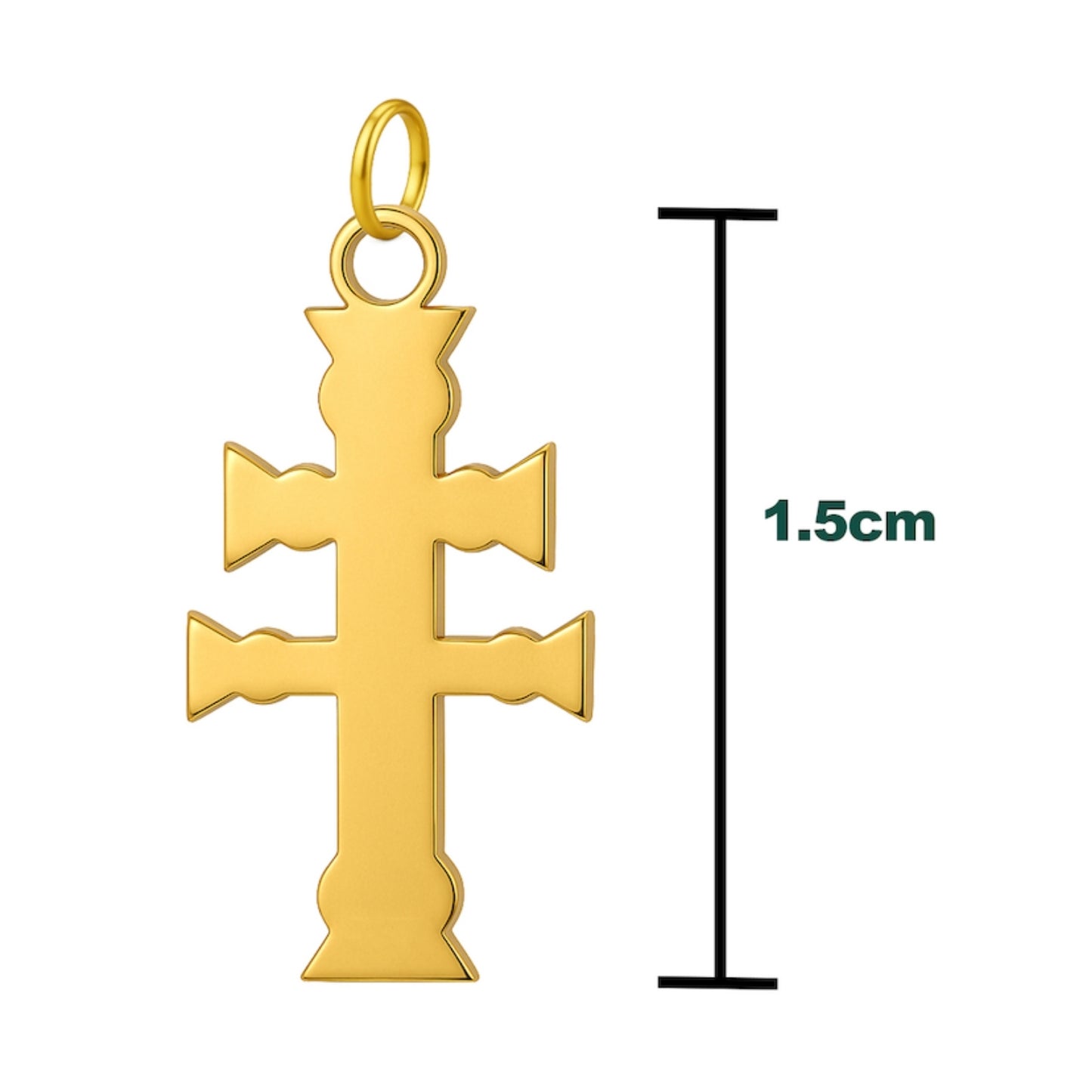 Pack x20 Cruz de Caravaca • Colgantes Acero • Ideal para pulseras y collares, Bisutería