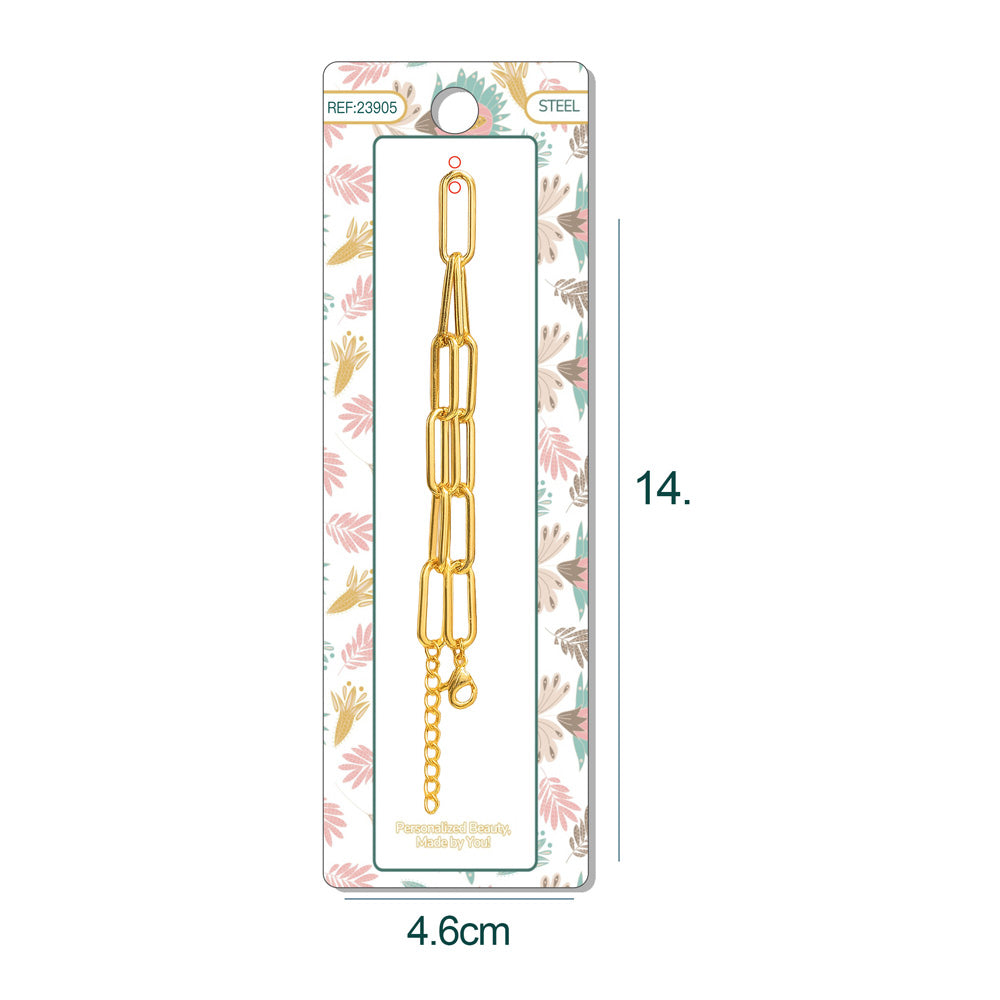 Collar de Cadena Acero color Dorado para CHARM