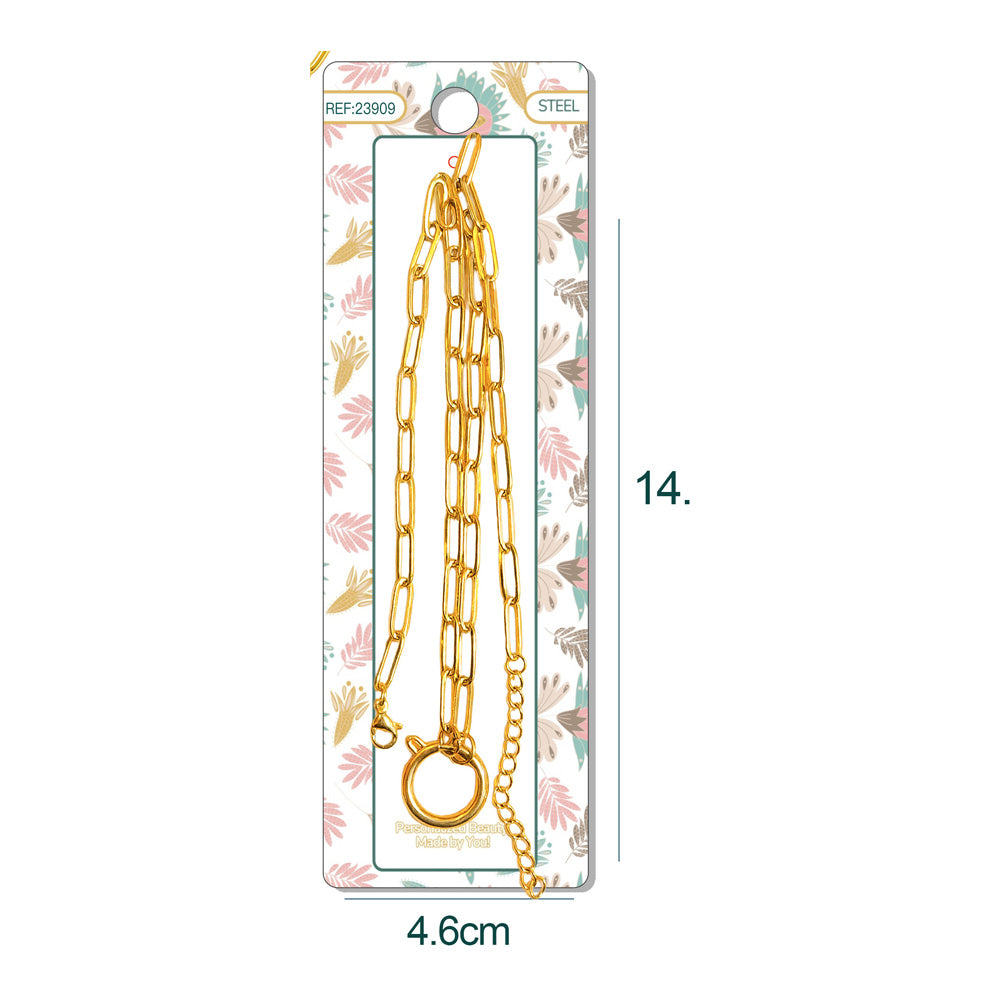 Collar de Cadena Acero color Dorado para CHARM