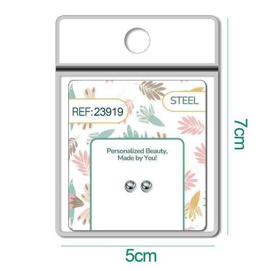 Bola 4mm Acero color Plateado con Goma para Fijar CHARM - cotigo