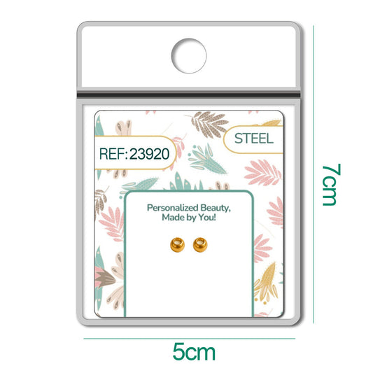 Bola 4mm Acero color Dorado con Goma para Fijar CHARM - cotigo