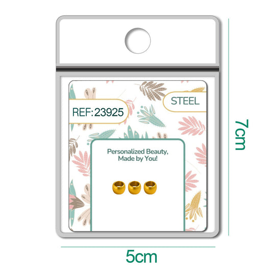 CHARM de Bola 6mm Acero Dorado con Agujero 3mm para Cadena de Serpiente - cotigo