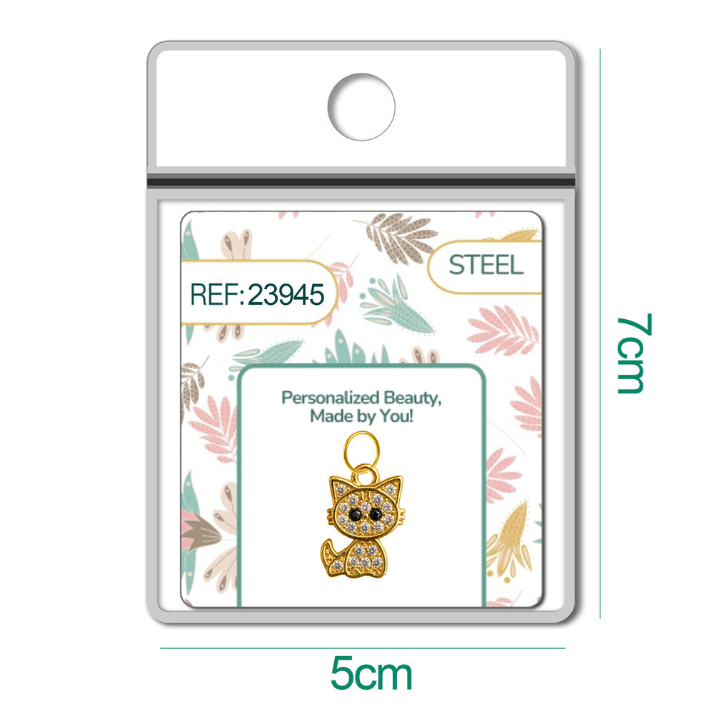 CHARM de Cobre Chapado Oro 14K con Circonita