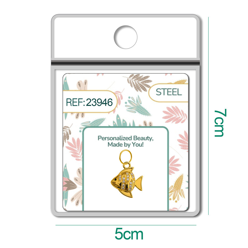 CHARM de Cobre Chapado Oro 14K con Circonita