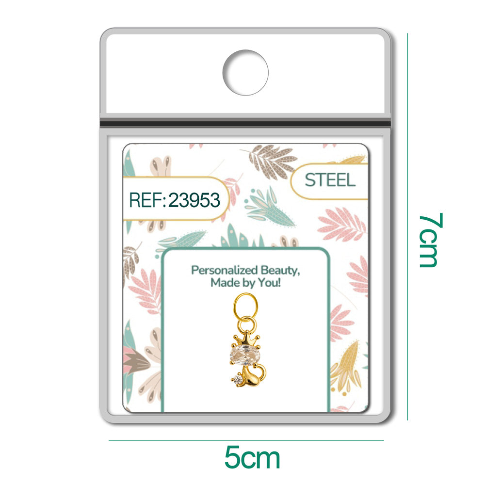 CHARM de Cobre Chapado Oro 14K con Circonita