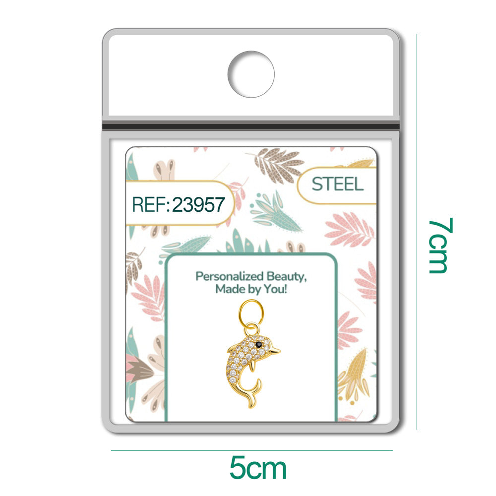 CHARM de Cobre Chapado Oro 14K con Circonita