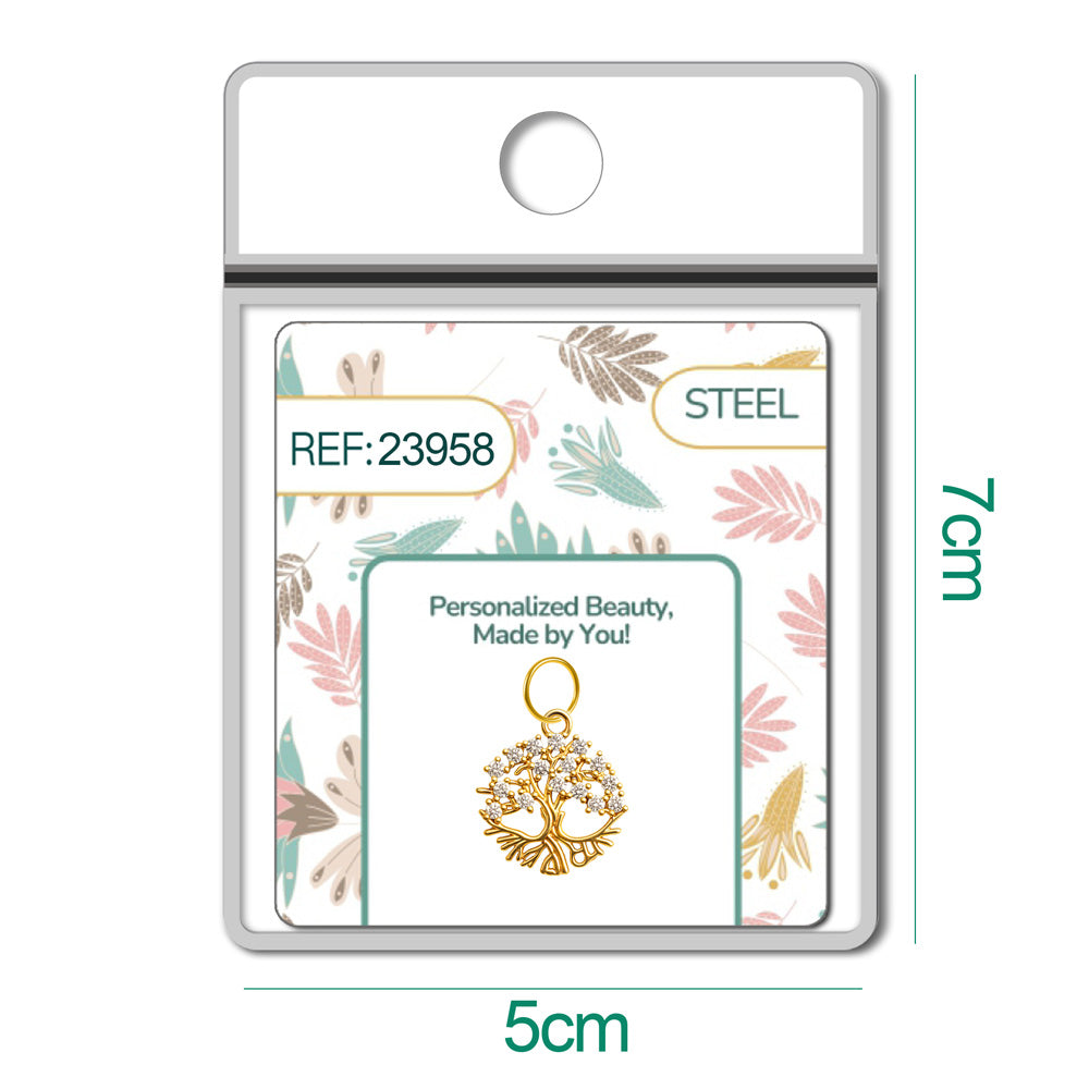 CHARM de Cobre Chapado Oro 14K con Circonita