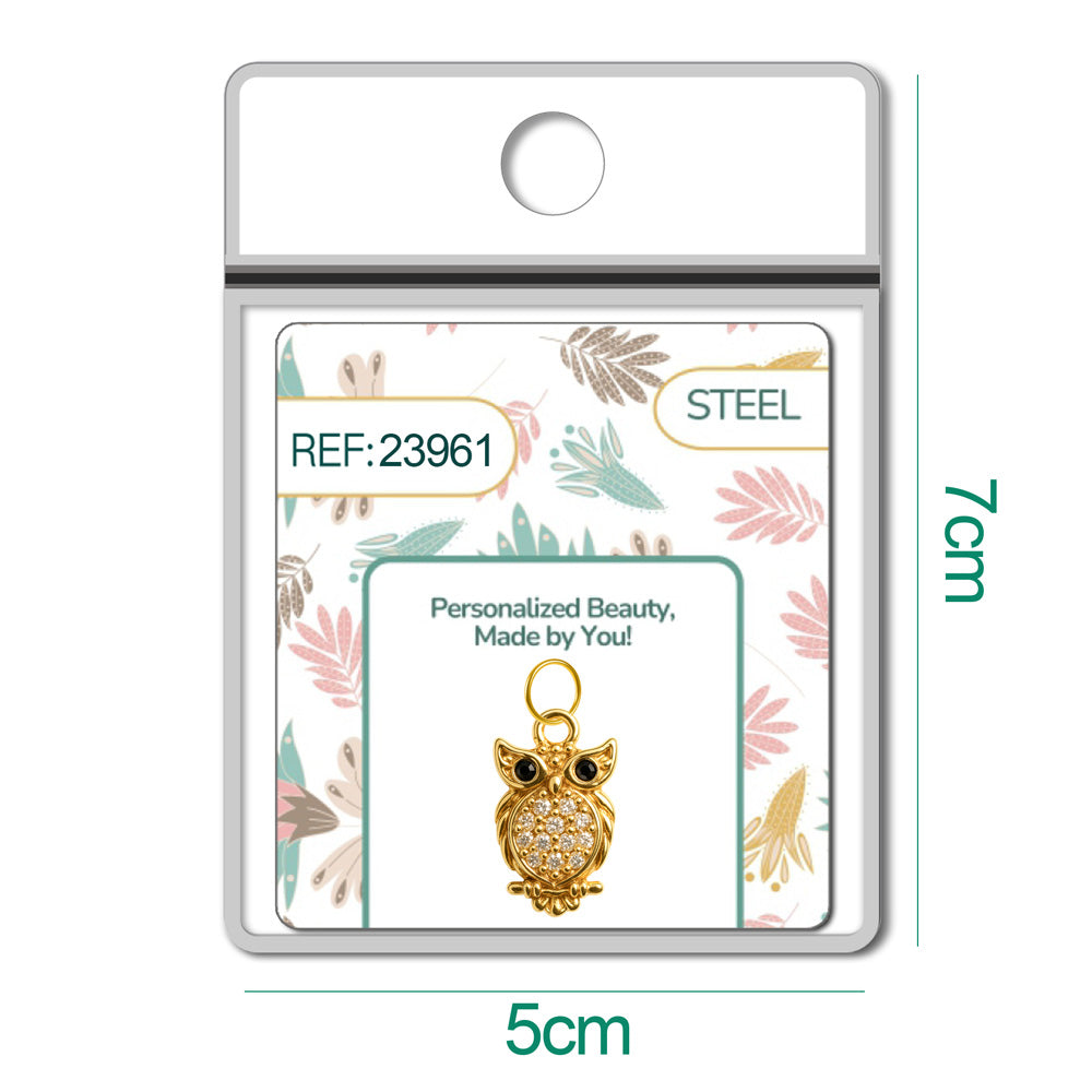 CHARM de Cobre Chapado Oro 14K con Circonita