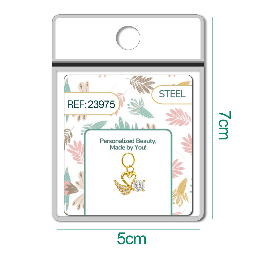 CHARM de Cobre Chapado Oro 14K con Circonita