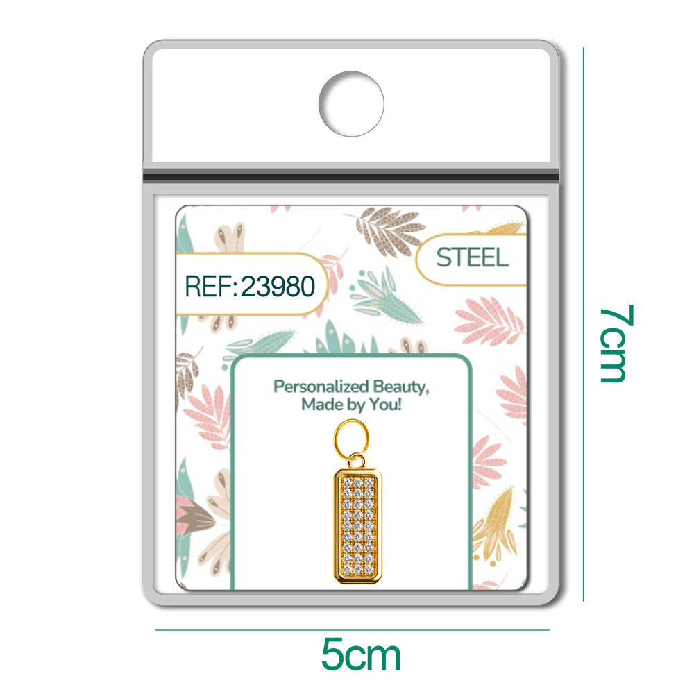 CHARM de Cobre Chapado Oro 14K con Circonita