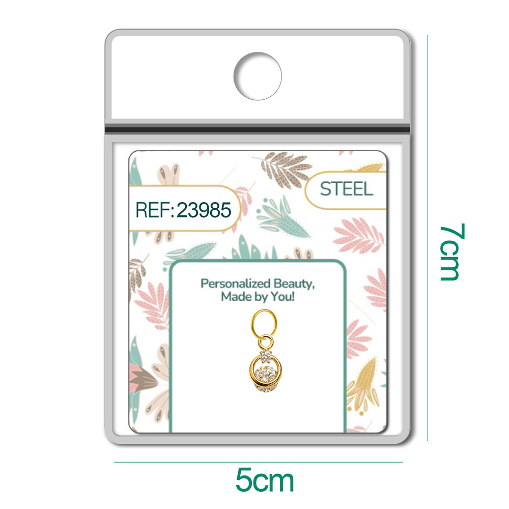 CHARM de Cobre Chapado Oro 14K con Circonita