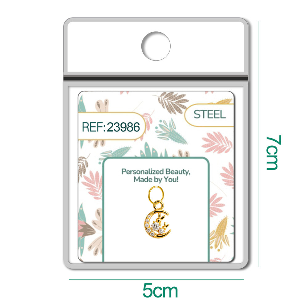 CHARM de Cobre Chapado Oro 14K con Circonita