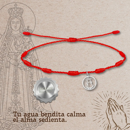 Pulsera 7 Nudos Virgen de la Fuensanta Silueta Acero Plateado - cotigo