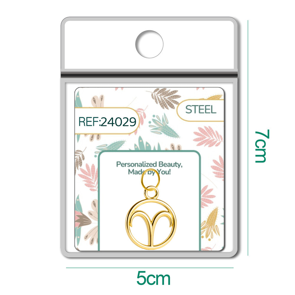 CHARM de Zodíaco Áries Acero color Dorado