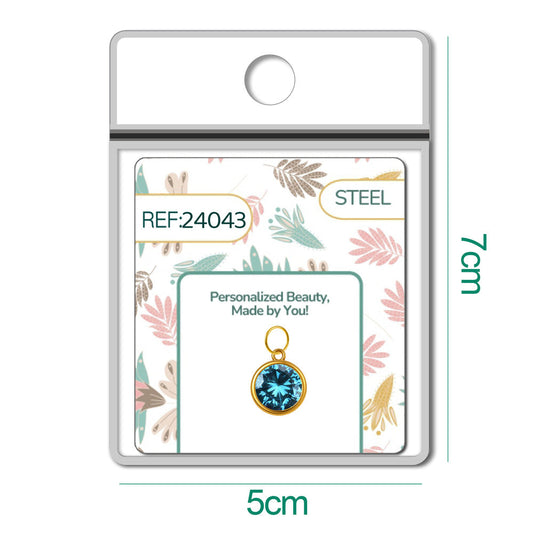 CHARM Acero Dorado con piedra Nacimiento de MARZO - cotigo