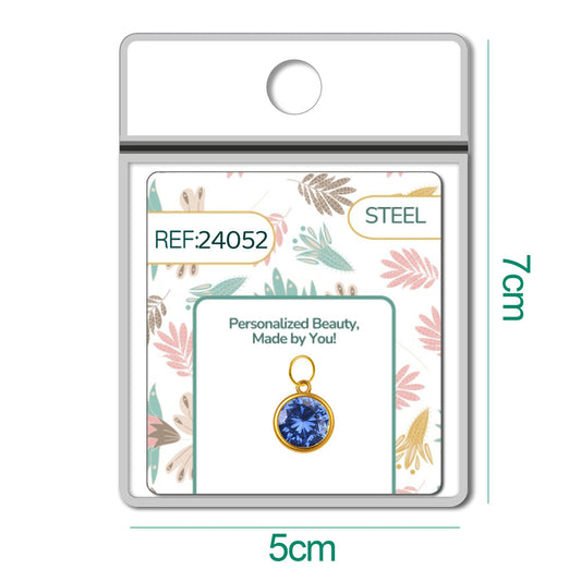 CHARM Acero Dorado con piedra Nacimiento de DICIEMBRE - cotigo