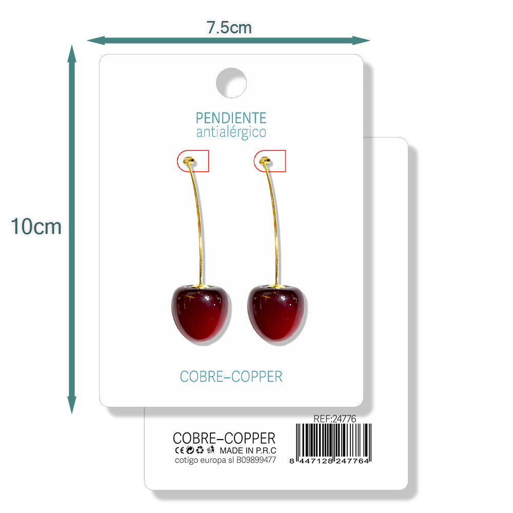 Pendientes Con Frutas Cerezas