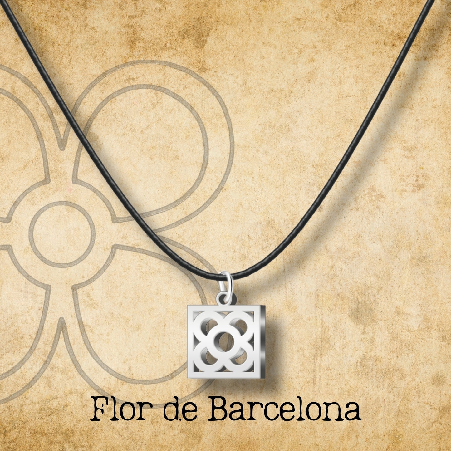 Colgante Flor de Barcelona Acero Plateado