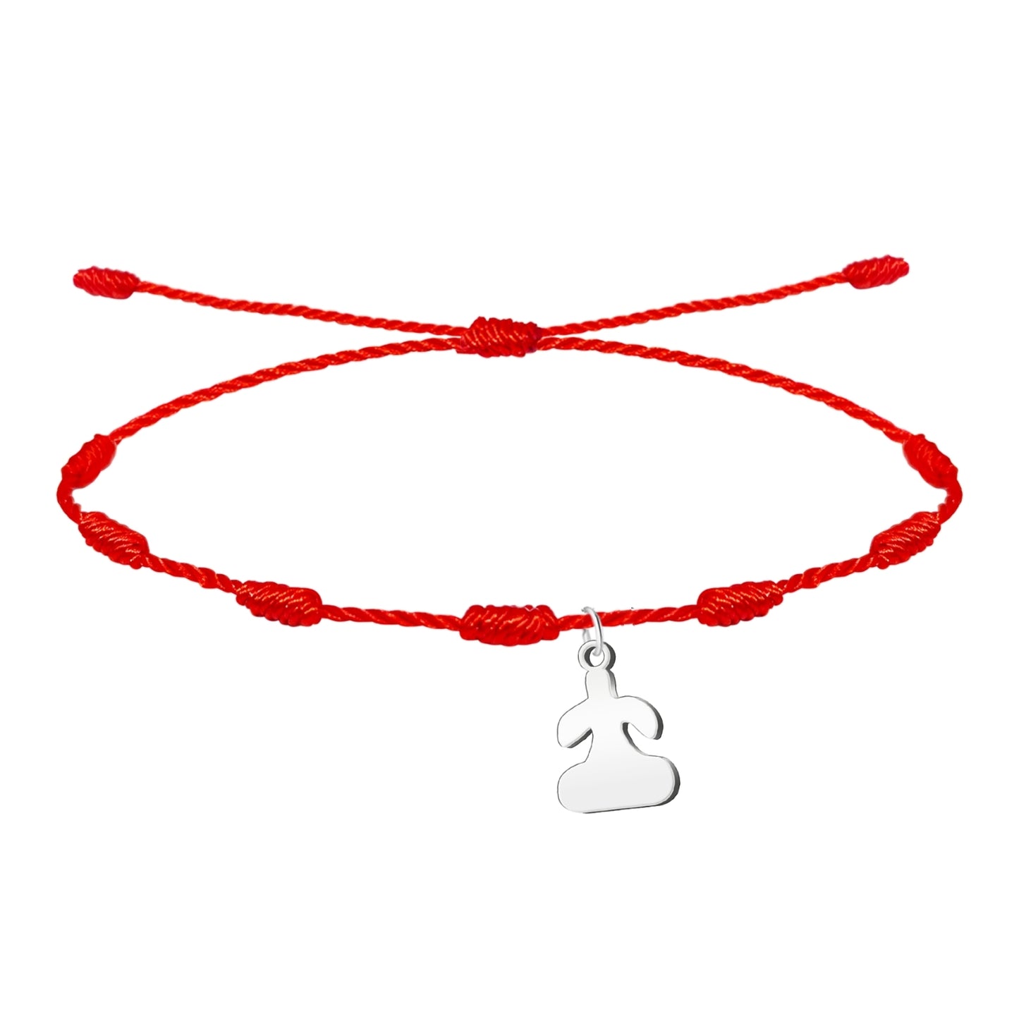 Pulsera 7 Nudos Con Idolo de Tarra Acero Plateado