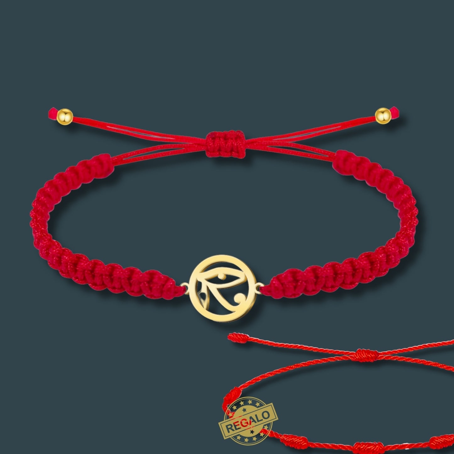 Pulsera Hilo Destino Roja Hecho a Mano 🧵 con Amuleto de Suerte y Protección 🍀 en Acero Inoxidable 💎 ¡Incluye Pulsera 7 Nudos de Regalo! 🎁
