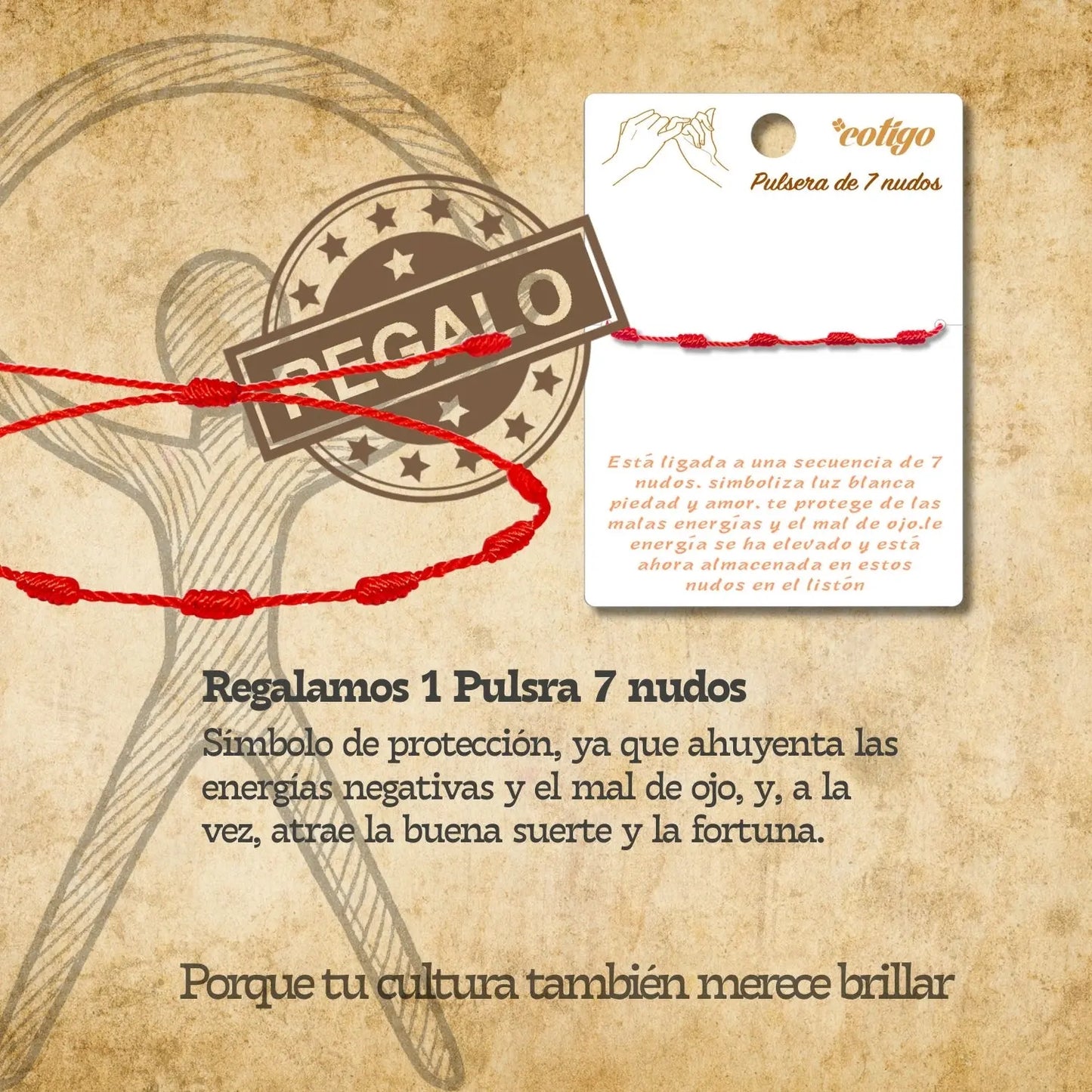 Pulsera Hilo encerado Con Indalo Acero Plateado - cotigo