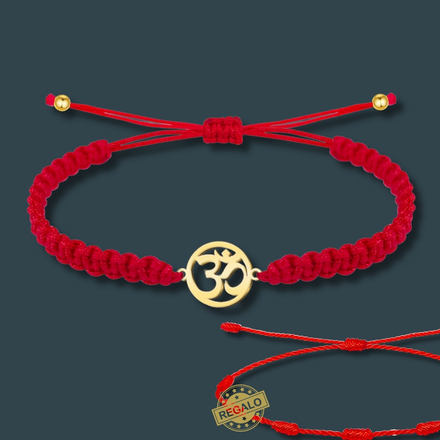 Pulsera Hilo Destino Roja Hecho a Mano 🧵 con Amuleto de Suerte y Protección 🍀 en Acero Inoxidable 💎 ¡Incluye Pulsera 7 Nudos de Regalo! 🎁
