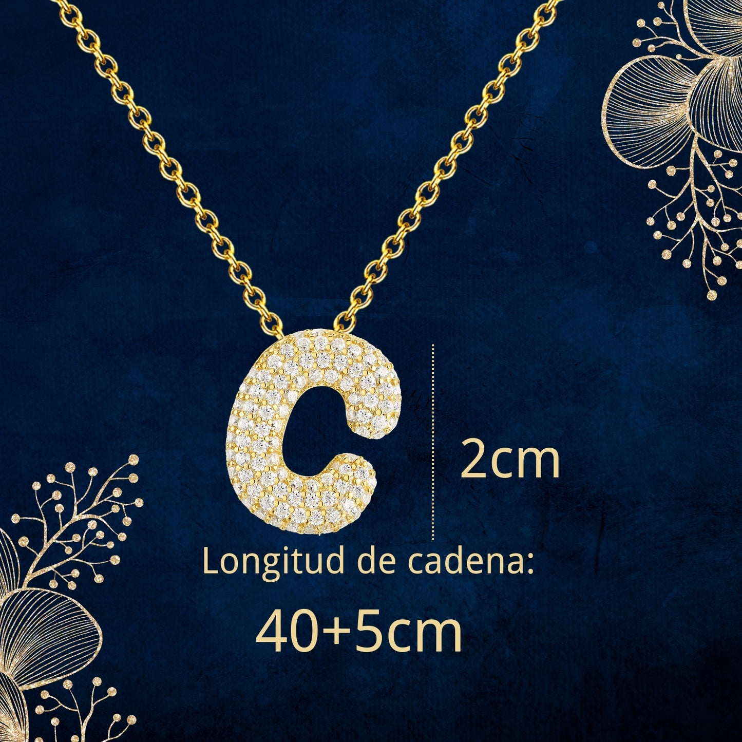 Colgante Letra inicial C con Piedra Circonita
