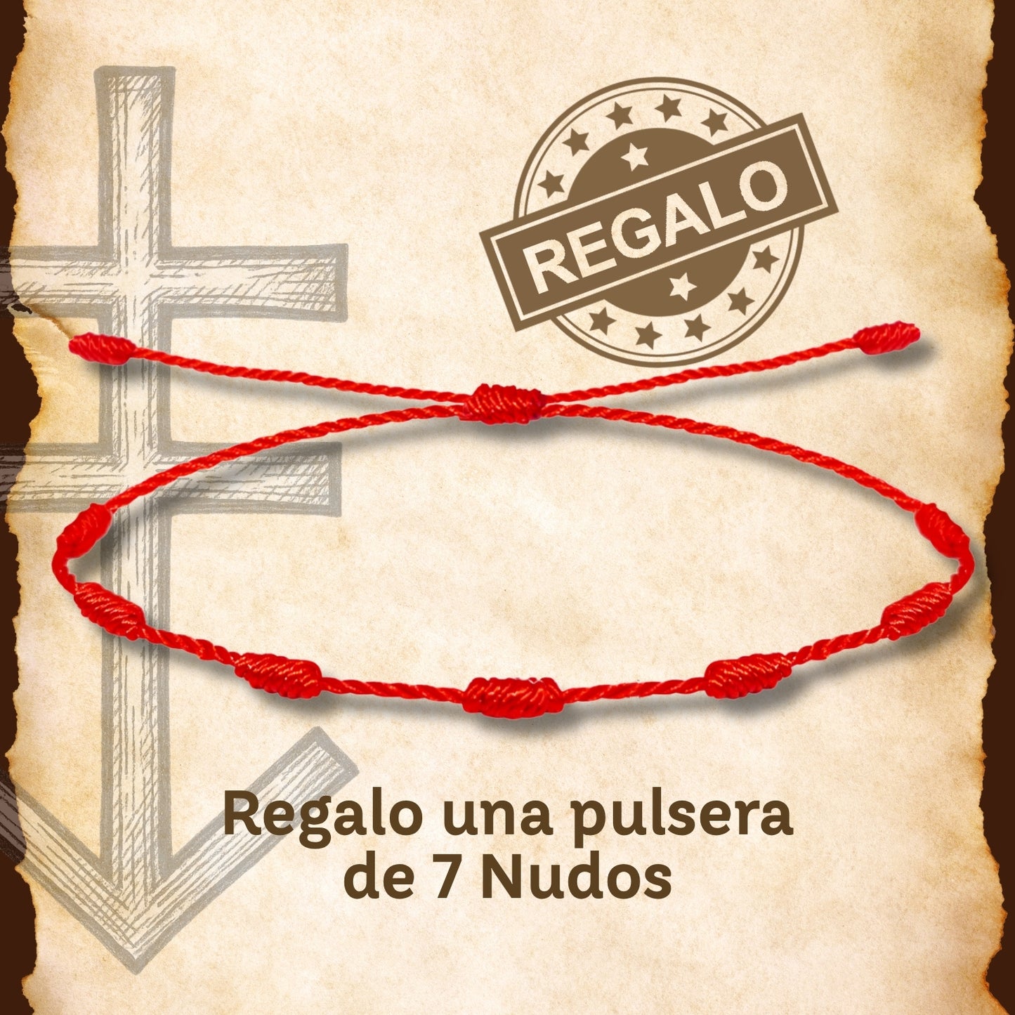 Pulsera Cruz Contra Mal Acero inoxidable color Dorado