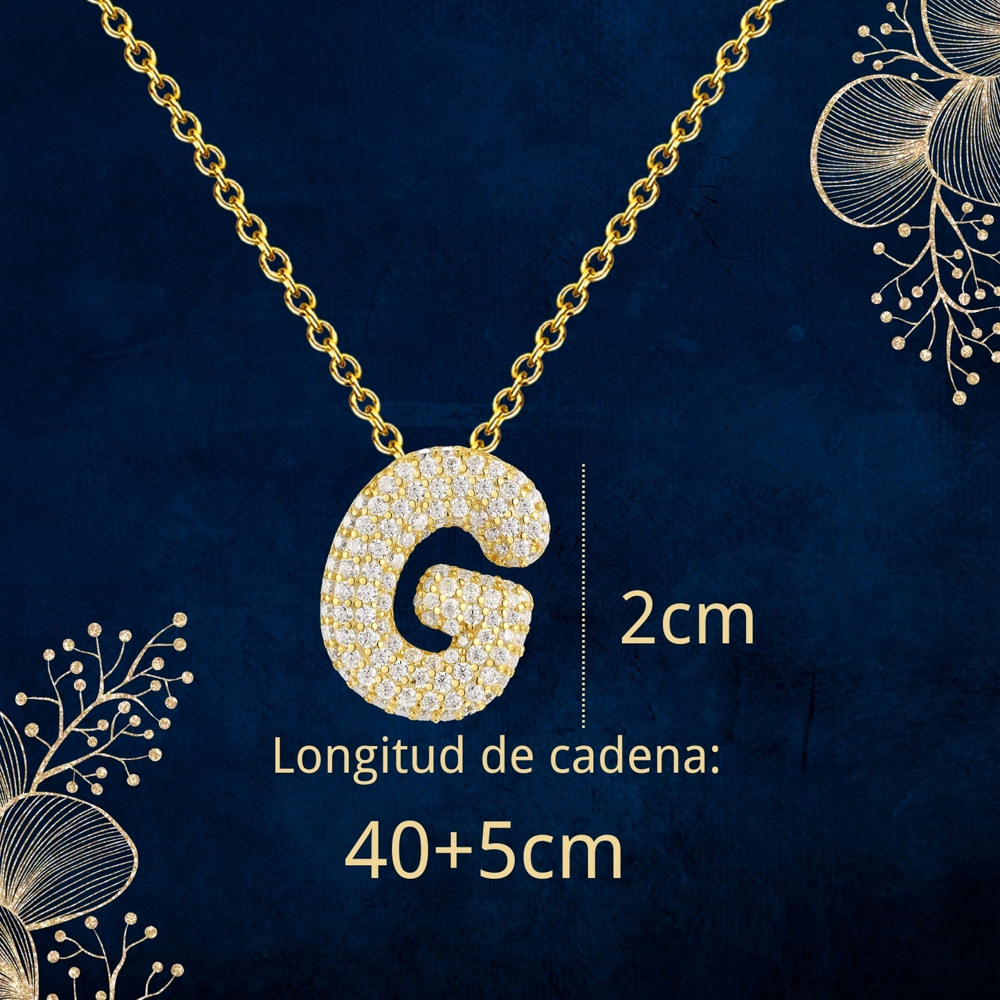 Colgante Letra inicial G con Piedra Circonita