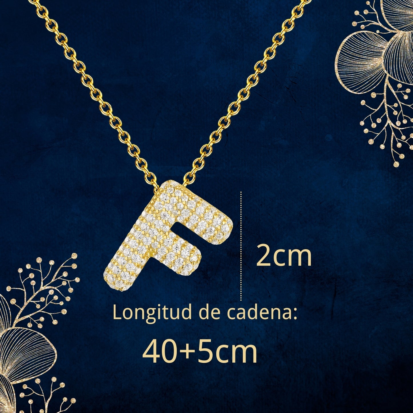 Colgante Letra inicial F con Piedra Circonita