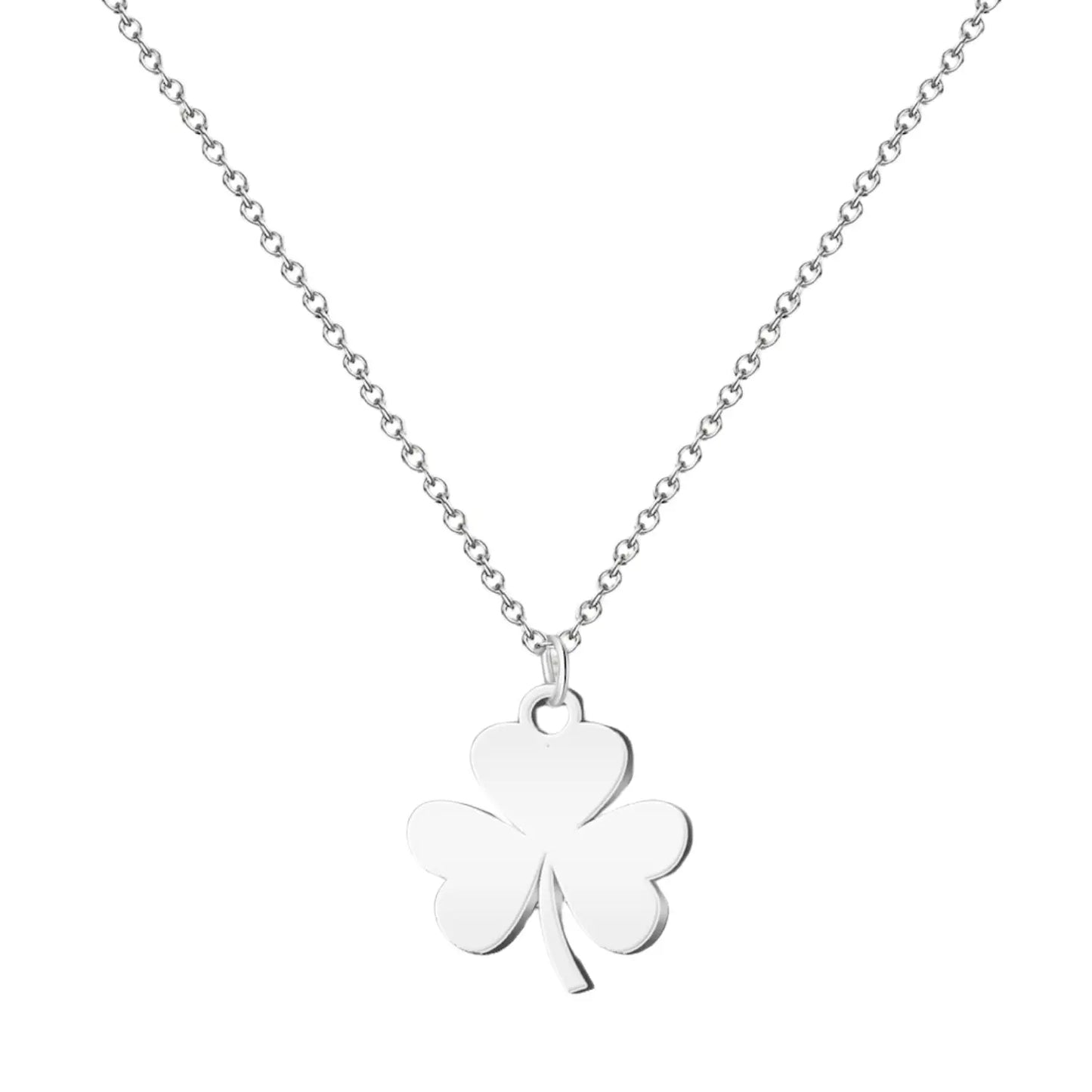 Colgante Trébol de tres Hoja Acero Plateado - cotigo